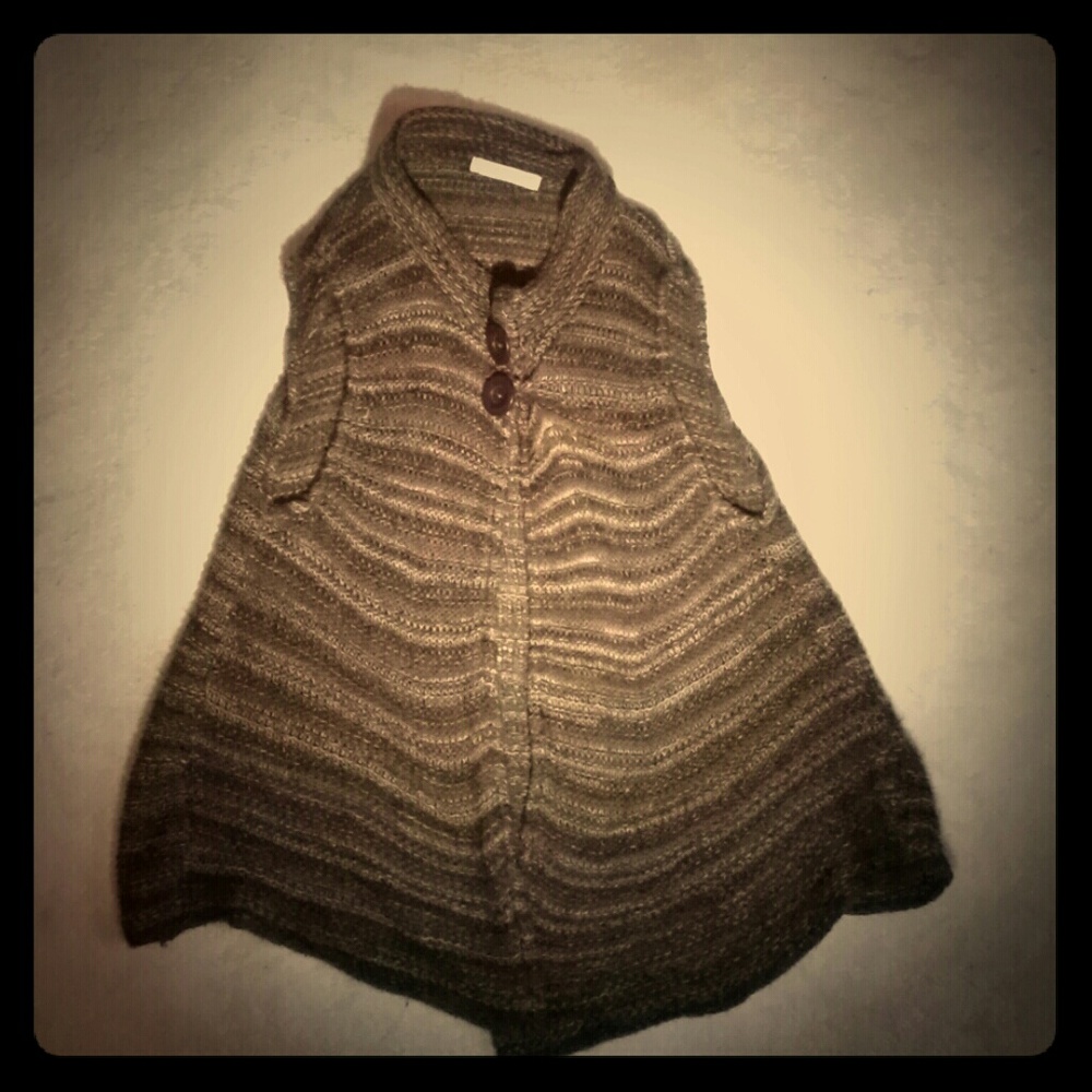 Brown 2 button vest sweater